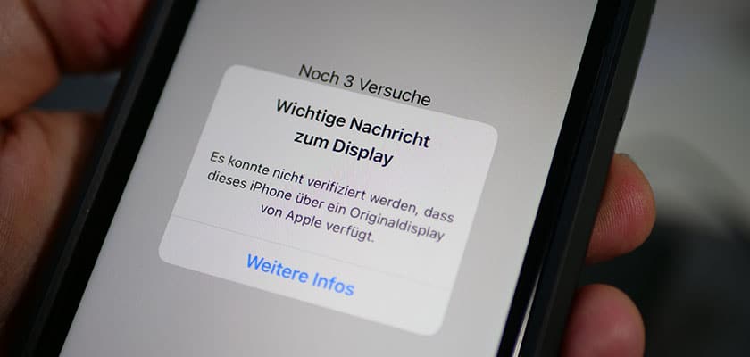 Hinweise, Fehlermeldungen und Einschränkungen durch iPhone Reparaturen!